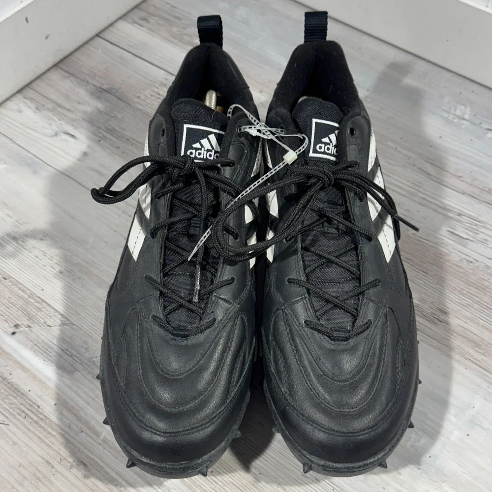 Adidas Mens Black And White Football Cleats Shoes YXN 693 Low US Size 13.5